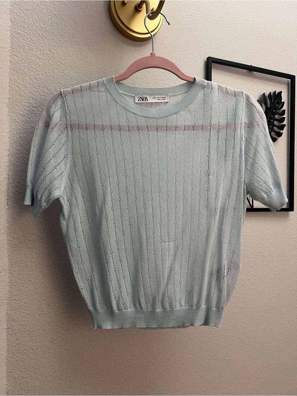|| ZARA POINTELLE LACE KNIT TOP ||